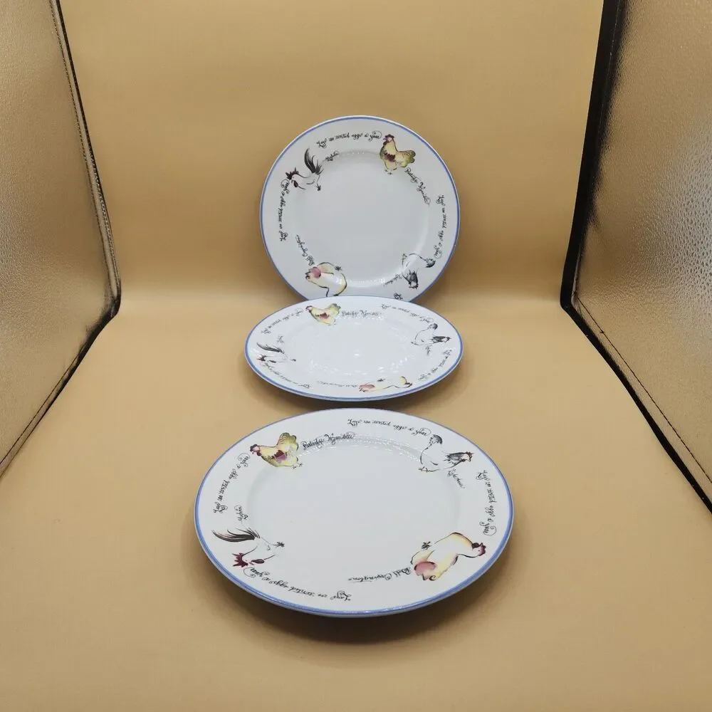 Chicken Breeds Plates Williams Sonoma Dessert Salad 8” Rosanna Made In Italy - Picture 3 of 15